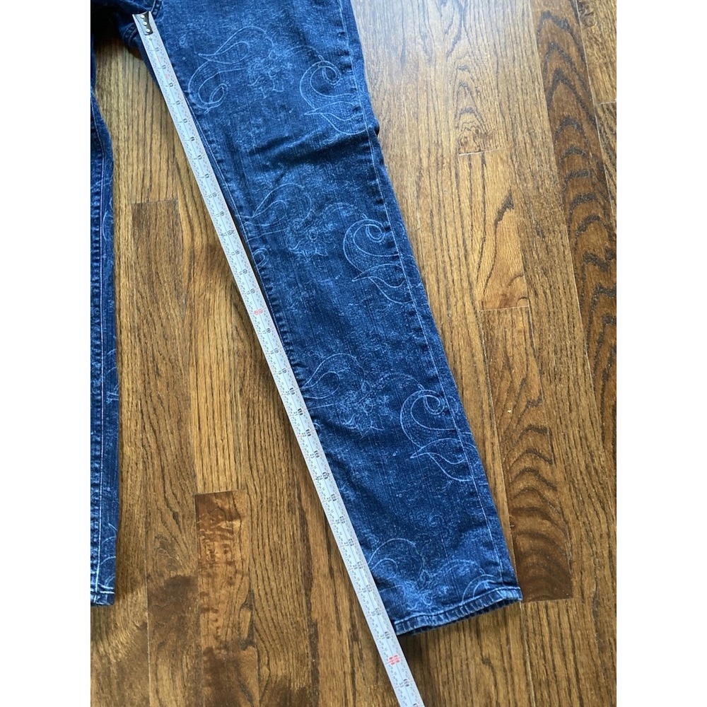Robert Graham Jeans Mens 31x31 All Over Print Blue Denim Stretch Straight Leg - Picture 3 of 10
